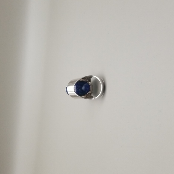 Turquoise and Lapis Flip Ring in sterling silver. - Picture 4 of 5